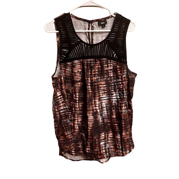 Mossimo Womens Lightweight Brown Black Sleeveless Cut Out Detail Tank Size Large - Picture 3 of 9